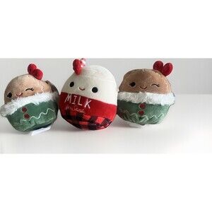 Squishmallows Minis Set  4.5" Alten Milk For Santa Gina Cookies 2023 Christmas